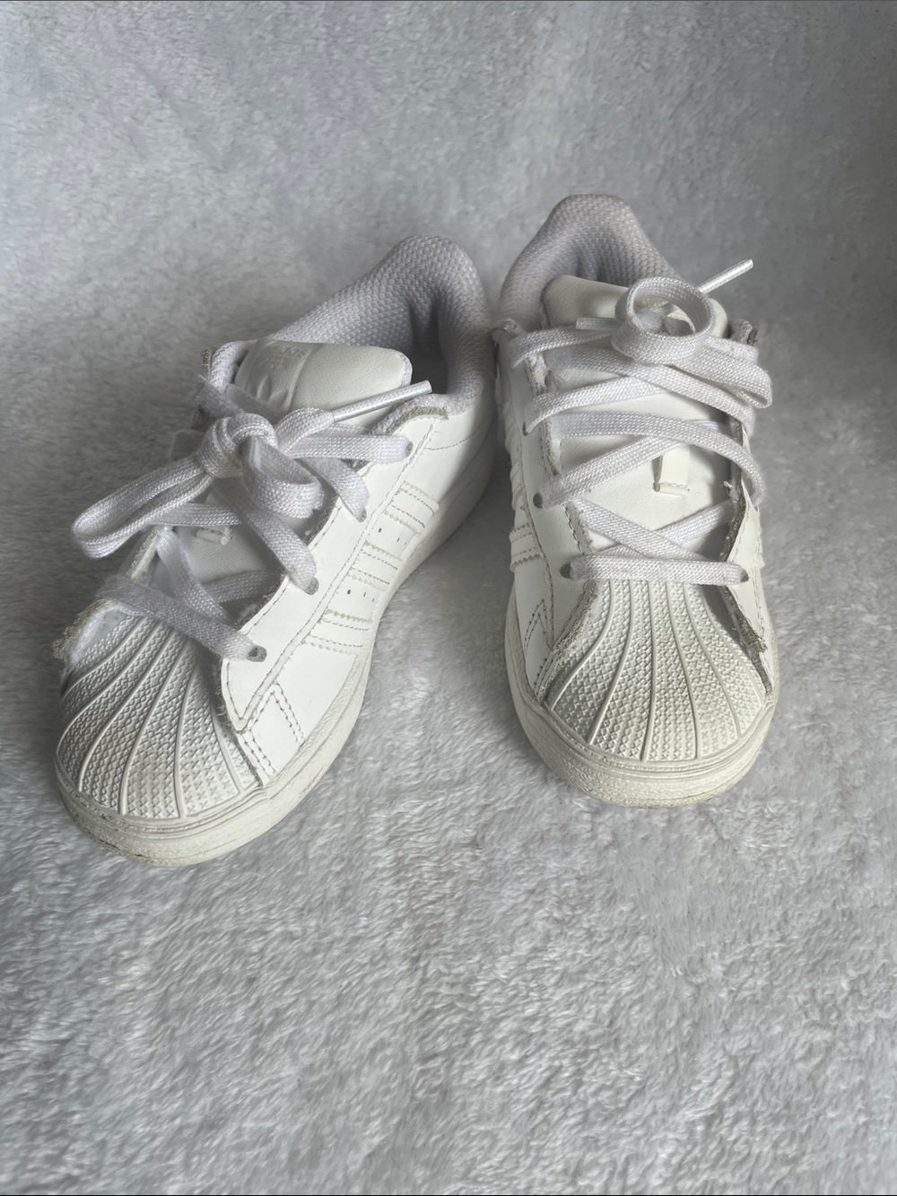 Adidas White Shell-Toe Toddler 9k Sneakers